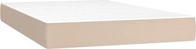 vidaXL Κρεβάτι Boxspring Στρώμα&amp;LED Καπουτσίνο 120x200 εκ. Συνθ. Δέρμα