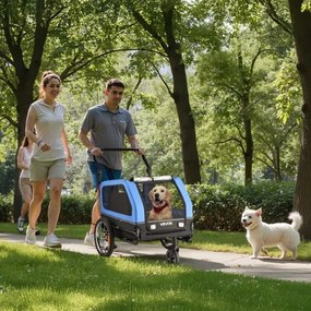 VEVOR Dog Bike Trailer, Supports up to 40 kg, 2-in-1 Pet Stroller Cart Bicycle Carrier for Small &amp; Large Dogs, Easy Folding Frame with Quick Release Wheel, Universal Bicycle Coupler, Internal Leash