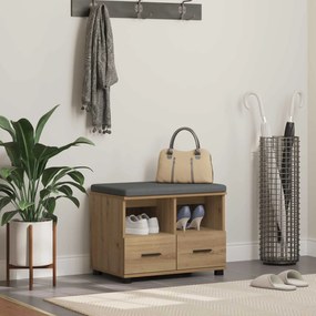 vidaXL Παγκάκι Χαλωρίου με μαξιλάρι Τεχνίτικη Δρυς 60 x 38 x 46 εκ