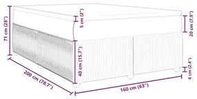 Κρεβάτι Boxspring με Στρώμα Ροζ 160x200 εκ. Βελούδινο - Ροζ