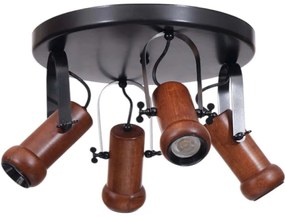 Φωτιστικό Οροφής - Σποτ 534LUN5899 Φ35x26cm 4xGU10 10W Black-Walnut Opviq