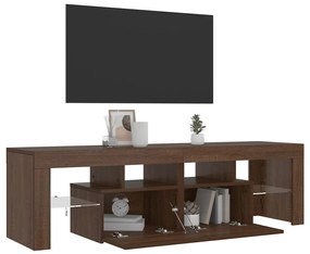 vidaXL Έπιπλο Τηλεόρασης με LED Καφέ Δρυς 140 x 36,5 x 40 εκ.
