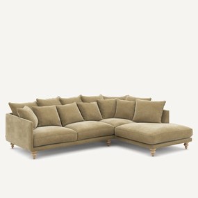 Γωνιακός καναπές από βελούδο stonewashed, Lazare