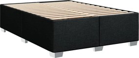 vidaXL Κρεβάτι Boxspring με Στρώμα Μαύρο 140x190 εκ. Υφασμάτινο