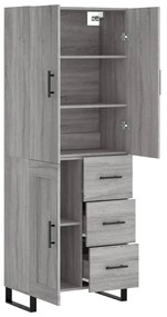 vidaXL Ντουλάπι Γκρι Sonoma 69,5 x 34 x 180 εκ. Επεξεργασμένο Ξύλο