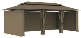 Κιόσκι με Κουρτίνες Taupe 600 x 298 x 270 εκ. 180 γρ./μ² - Μπεζ-Γκρι