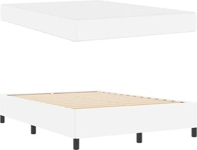 vidaXL Σκελετός Κρεβατιού με στρώμα Λευκό 160 x 200 cm ύφασμα