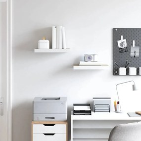 vidaXL Ράφια Τοίχου 2 τεμ. Δρυς/Άσπρο 50x23,5x3,8 εκ. MDF