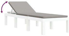 vidaXL Ξαπλώστρα με Μαξιλάρια Λευκή από Πολυπροπυλένιο