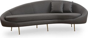 Τριθέσιος Καναπές Σκούρο Γκρι MESIRE 120x255x85