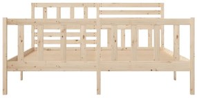 vidaXL Πλαίσιο Κρεβατιού 135 x 190 εκ. από Μασίφ Ξύλο Double
