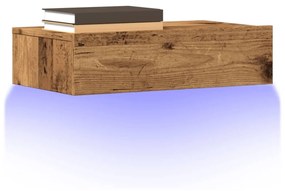 Ντουλάπι τηλεόρασης με φώτα LED Παλιό ξύλο 60x35x15,5 cm - Καφέ
