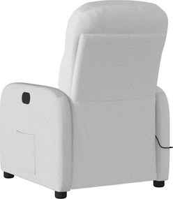 vidaXL καρέκλα ανάκλισης μασάζ Cloud Grey Fabric