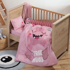 Σεντόνια Βρεφικά Monstermania Girl (Σετ 3τμχ) Pink Nef-Nef Cradle 100% Cotton