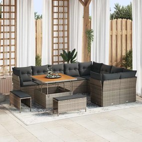 vidaXL Σετ Καναπέ Κήπου 12 pcs Γκρι συνθετικό ρατάν