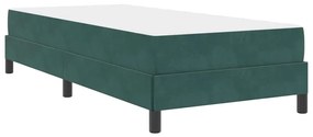 vidaXL Κρεβάτι box spring με στρώμα Σκούρο Πράσινο 90 x 190 cm Βελούδο