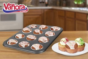 Φόρμα VN-E-C265 Ζαχαροπλαστικής για Cupcakes/Muffins από Αλουμίνιο 12 Θέσεων 35x26.5x3εκ.