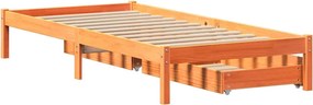 vidaXL Σκελετός Κρεβ. Χωρίς Στρώμα Καφέ Κεριού 90x200 εκ Μασίφ Πεύκο