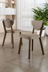 Σετ Καρεκλών (6 Τεμαχίων) Καπουτσίνο / Καφέ BAREZO 45x46x86