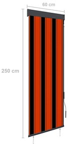 Στόρι Σκίασης Ρόλερ Εξωτερικού Χώρου Πορτοκαλί/Καφέ 60x250 εκ. - Πορτοκαλί
