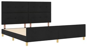 vidaXL Σκελετός Κρεβατιού με κεφαλάρι Μαύρο 200 x 200 cm ύφασμα