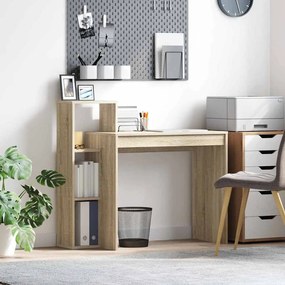 vidaXL Γραφείο με ράφι Δρύς Sonoma 100 x 40 x 90 cm Επεξεργασμένο ξύλο