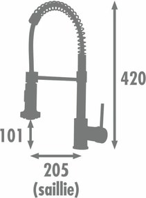Kitchen Tap Rousseau OPUS Γκρι Chrome