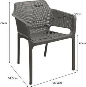 Πολυθρόνα Oviez pakoworld pp σε ανθρακί απόχρωση 59x58x79εκ