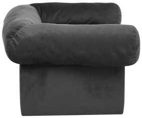 vidaXL Καναπές Σκύλου με Συρτάρι Σκούρο Γκρι 75 x 50 x 38 εκ. Βελουτέ