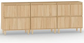 vidaXL Ντουλάπια 3 τεμ. Sonoma Δρυς 60x35x70 εκ. Επεξεργασμένο Ξύλο