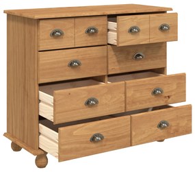 vidaXL Κουτί με Συρτάρια 'ASKIM' Καφέ μέλι 91x40x79 εκ. Συμπαγές Ξύλο Πεύκου