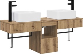 vidaXL Σετ Επίπλων Μπάνιου 3 τμχ. Artisan Δρυς Επεξεργασμένο Ξύλο