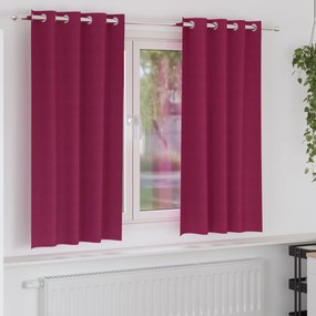 vidaXL Κουρτίνες με κουρτίνες 2 pcs Κόκκινο 175 x 140 εκ. Πολυεστέρας