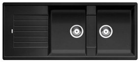 Blanco Zia 8 S Anthracite SILGRANIT™ PuraDur™ Γρανιτένιος Νεροχύτης Ένθετος Αντιστρεφόμενος με 2 Γούρνες και Ποδιά 116x50cm