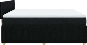 vidaXL Κρεβάτι Boxspring με Στρώμα Μαύρο 180x200 εκ. Υφασμάτινο