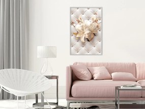 Αφίσα - Lilies on Leather Upholstery - 40x60 - Χρυσό - Με πασπαρτού