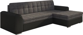 Γωνιακός καναπές Comfort-Δεξιά-Μαύρο - Γκρι