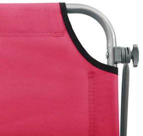 vidaXL Ξαπλώστρα Ροζ Ατσάλινη με Σκίαστρο