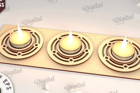 Intra απο ξύλο plywood 3mm-4mm πάχος Τρισδιάστατη Ξύλινη Κηροπήγια Κοπή Δίασταση 30x20 cm INTRAFABR-115361247