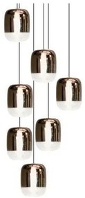 Πολυέλαιος Κρεμαστό Φωτιστικό Οροφής 7xLED 4,2W Dimmable Triac Φυσητό Γυαλί Βάση Φ21cm Gong Mini 7R Prandina-1A63002813070-Χάλκι 1A63002813070
