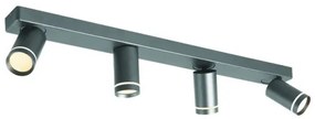 Πλαφονιέρα 4ΦΩΤΟ Φωτιστικό Οροφής IP20 76X7X13,5CM DIVINO Aca-RA3634SGY-Γκρι RA3634SGY