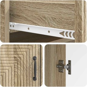 vidaXL Πλαϊνό γραφείο Sonoma Δρυς 66 x 34,5 x 89,5 εκ
