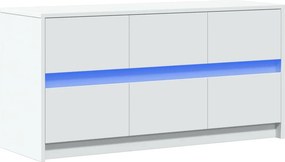 vidaXL Έπιπλο Τηλεόρασης με LED Λευκό 100x34x50 εκ. από Επεξ. Ξύλο