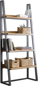 Βιβλιοθήκη Ryder pakoworld καρυδί-μαύρο 75x36x185εκ