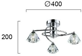 Πλαφονιέρα Viokef Diamond 3φωτη