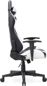Καρέκλα γραφείου Gaming Alonso Megapap από τεχνόδερμα χρώμα λευκό - μαύρο 67x70x125/135 εκ.