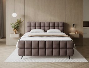 Επενδυμένο κρεβάτι Sober-140 x 200-Καφέ
