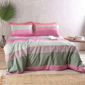 Παπλωματοθήκη Robin (Σετ 2τμχ) Pink Ρυθμός Semi-double 160x250cm Cotton-Polyester
