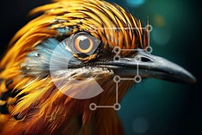 Intra Συλλεκτικό Ξύλινο Παζλ Plywood 4mm - Πολύχρωμο πουλί με κοφτερό ράμφος Σε Ξύλινο Κουτί - Διαστάσεις: 10x10 cm – 25 κομμάτια