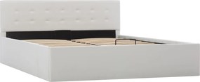 vidaXL Πλαίσιο Κρεβατιού με Αποθηκ. Χώρο Λευκό 140x200 εκ. Συνθ. Δέρμα